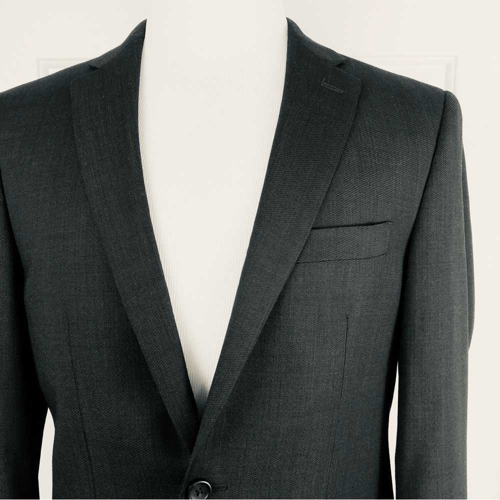 Pronto Uomo 100% wool Sport Coat 40R‎ Blazer Jacket Men’s Dark Gray 2 Button - Picture 3 of 15